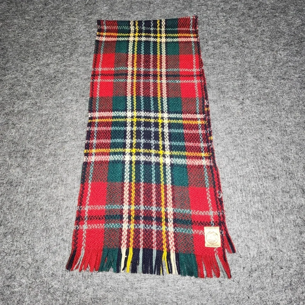 Sandison Vintage Thulewarm Shetland Handwoven Tartal Plaid Wool Scottland Scarf